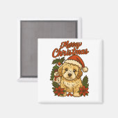 Frohe Weihnachten Cockapoo Magnet (Vorderseite/Rückseite)
