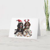 Frohe Weihnachten Cocker Spaniel Hunde (Vorderseite)