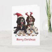 Frohe Weihnachten Cocker Spaniel Hunde (Vorderseite)