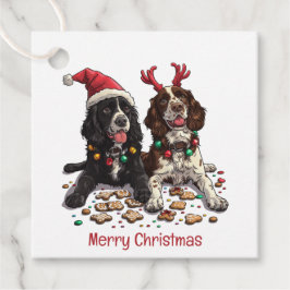 Frohe Weihnachten Cocker Spaniel Hunde Geschenkanhänger