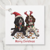 Frohe Weihnachten Cocker Spaniel Hunde Geschenkanhänger (Vorderseite)