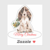 Frohe Weihnachten Cocker Spanisch CustomCut Vinyl Aufkleber (Blatt)