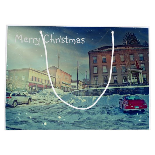 Frohe Weihnachten Collinsville Große Geschenktüte (Rückseite)