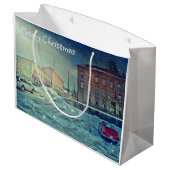 Frohe Weihnachten Collinsville Große Geschenktüte (Rückseite Schrägansicht)