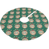 Frohe Weihnachten Cookie mit Stechpalmen-Beeren Gr Polyester Weihnachtsbaumdecke (Schrägansicht)