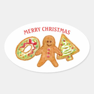 Frohe Weihnachten Cookies Aufkleber