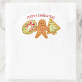 Frohe Weihnachten Cookies Aufkleber (Tasche)