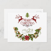 Frohe Weihnachten Cool trendy Vintage Design Postkarte (Vorne/Hinten)