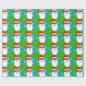 Frohe Weihnachten coole Sankt im Geschenkpapier (Flach)