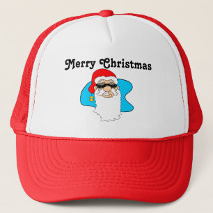 Frohe Weihnachten coole Sankt in den Sonnenbrillen Truckerkappe