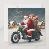 Frohe Weihnachten Cooler Weihnachtsmann auf Motorr (Vorderseite)