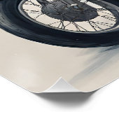 Frohe Weihnachten Cooler Weihnachtsmann auf Motorr Poster (Ecke)