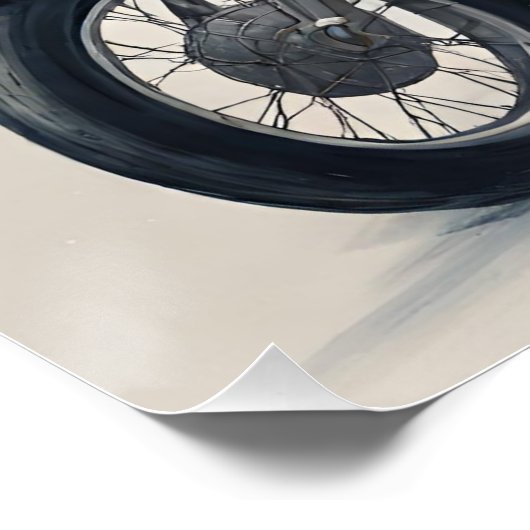 Frohe Weihnachten Cooler Weihnachtsmann auf Motorr Poster (Ecke)