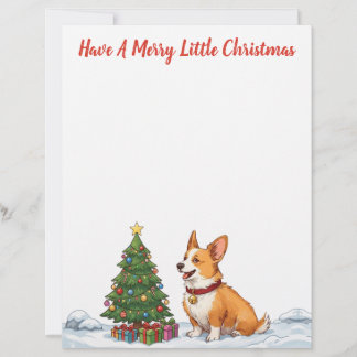 Frohe Weihnachten - Corgi Briefbogen