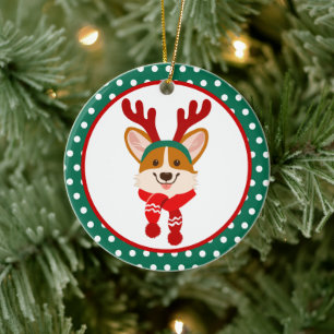 Frohe Weihnachten Corgi Dog Ornament