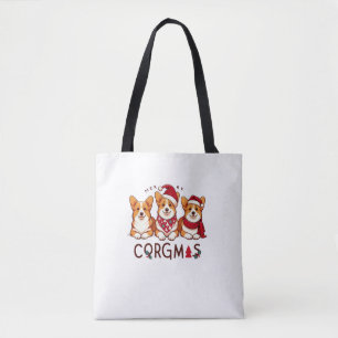 Frohe Weihnachten Corgi Dog Santa Liebe Corgis Fam Tasche