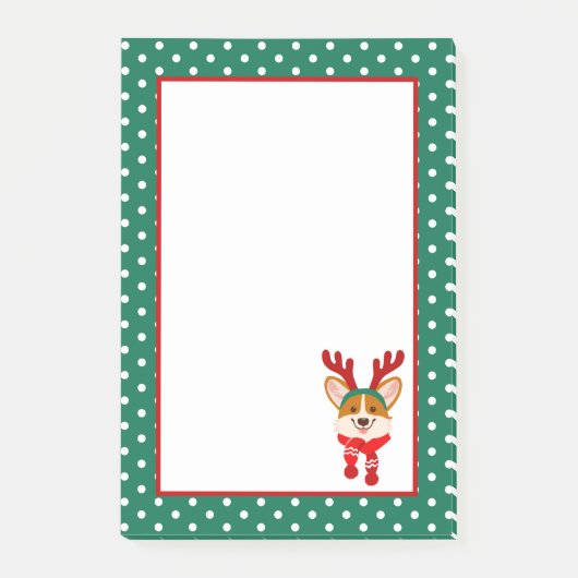Frohe Weihnachten Corgi Hund Post-It Notizen (Vorderseite)