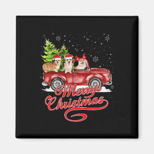 Frohe Weihnachten Corgi Hunde Liebe Santa Reindeer Magnet