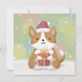 Frohe Weihnachten: Corgi Illustration Art Feiertagskarte