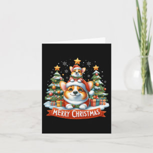 Frohe Weihnachten Corgmas Corgi Dog Matching Chris Karte