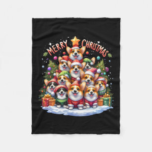 Frohe Weihnachten Corgmas Corgi Dog Weihnachtsbaum Fleecedecke