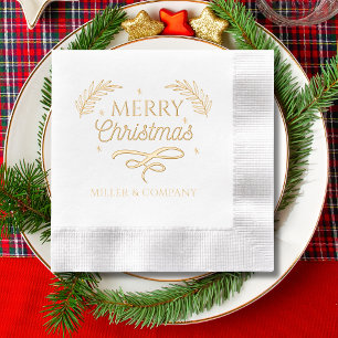 Frohe Weihnachten Corporate Name Schrift Servietten Mit Folie