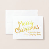 Frohe Weihnachten Corporate Personalisiert Foil Ca Folienkarte (Vorderseite mit Umschlag)