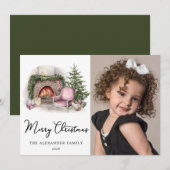 Frohe Weihnachten Cosy Watercolor Zuhause Foto Hol (Vorne/Hinten)