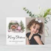 Frohe Weihnachten Cosy Watercolor Zuhause Foto Hol (Stehend Vorderseite)