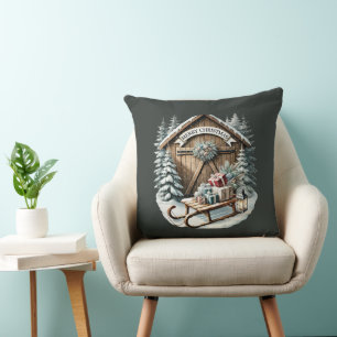 Frohe Weihnachten Country sleigh Kissen