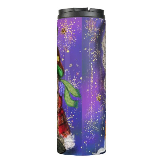 Frohe Weihnachten Couple Gnomes Thermal Tumbler Thermosbecher (Rückseite)