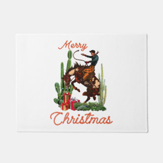Frohe Weihnachten Cowboy Fußmatte