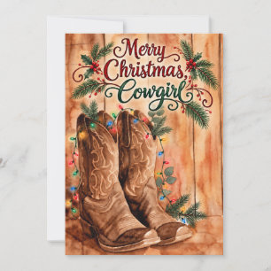 Frohe Weihnachten Cowgirl Country Western Stiefel