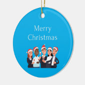 Frohe Weihnachten Crew 2022 Keramik Ornament (Links)