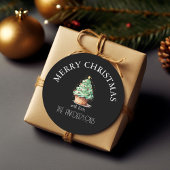 Frohe Weihnachten! Cupcake-Christmas-Tree Runder Aufkleber