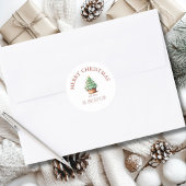 Frohe Weihnachten! Cupcake-Christmas-Tree Runder Aufkleber