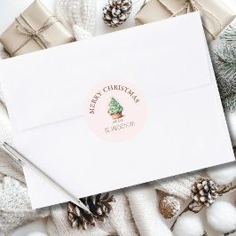 Frohe Weihnachten! Cupcake-Christmas-Tree Runder Aufkleber