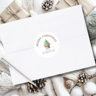 Frohe Weihnachten! Cupcake-Christmas-Tree Runder Aufkleber