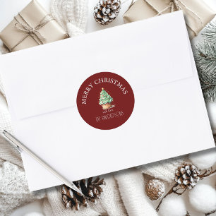 Frohe Weihnachten! Cupcake-Christmas-Tree Runder Aufkleber