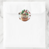 Frohe Weihnachten Cupcake Runder Aufkleber (Tasche)