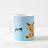 Frohe Weihnachten Cupid Reindeer Kaffeetasse (Vorderseite Links)