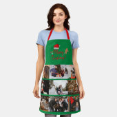 Frohe Weihnachten Custom 9 Foto Collage Urlaub Ap Schürze (Getragen)