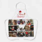 Frohe Weihnachten Custom 9 Foto Collage Urlaub Schürze (Vorderseite)