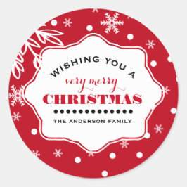 Frohe Weihnachten. Custom Christmas Runder Aufkleber