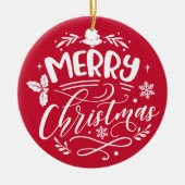 Frohe Weihnachten Custom Familienname Urlaub Keramik Ornament (Vorne)