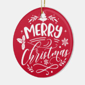 Frohe Weihnachten Custom Familienname Urlaub Keramik Ornament (Links)