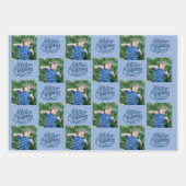 Frohe Weihnachten Custom Foto Blue Set von 3 Geschenkpapier Set (Vorderseite 2)