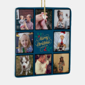 Frohe Weihnachten Custom Foto Collage Keramik Orna Keramikornament (Rechts)