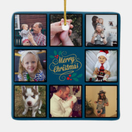 Frohe Weihnachten Custom Foto Collage Keramik Orna Keramikornament