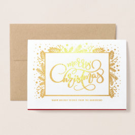 Frohe Weihnachten. Custom Foto Luxus Real Folienkarte